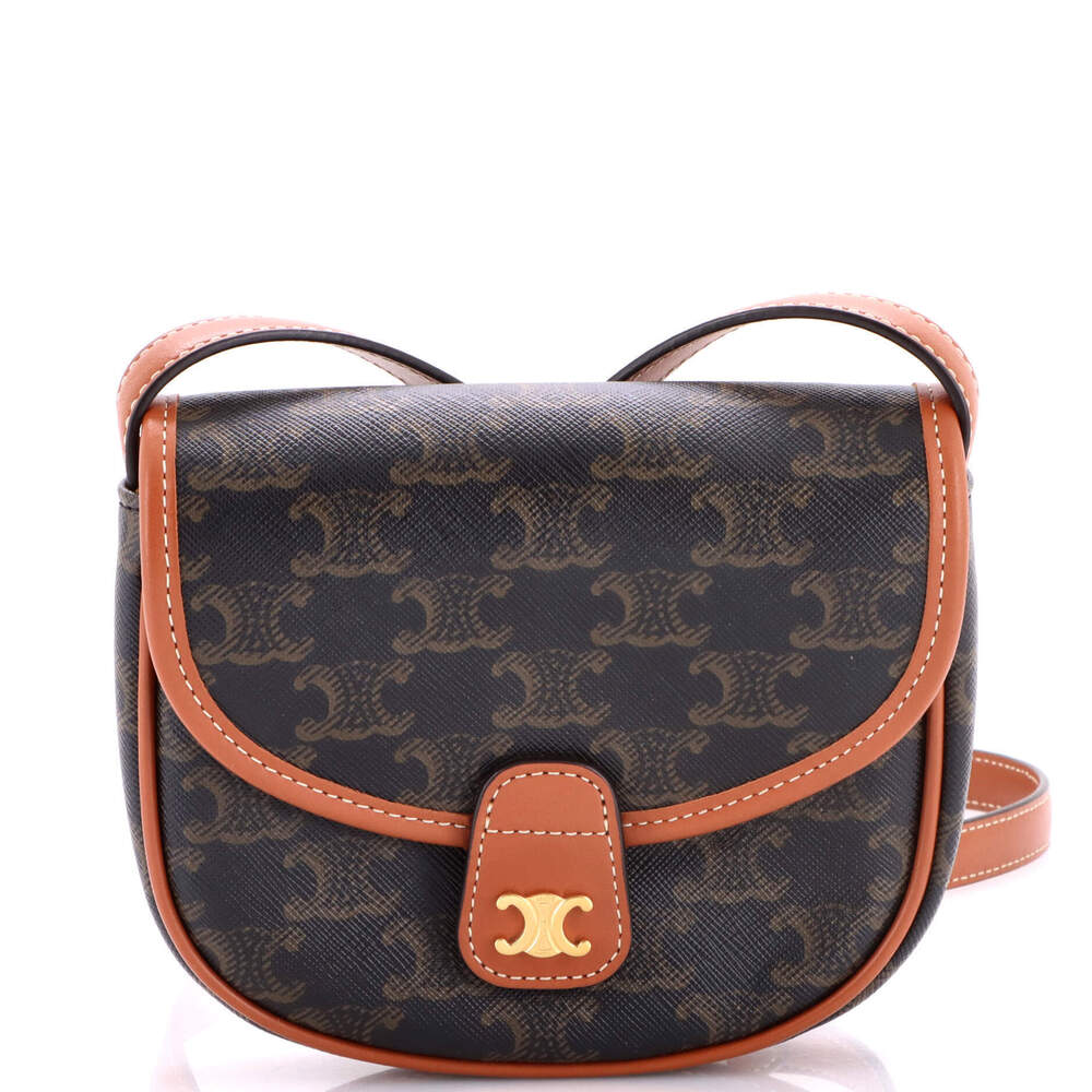 Celine Mini Besace Flap Bag Triomphe Coated Canvas